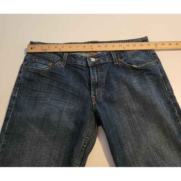 Levis 524 Too Superlow Jeans Stretch Blue Dark Wash Womens 15 Medium EUC - Picture 10 of 12